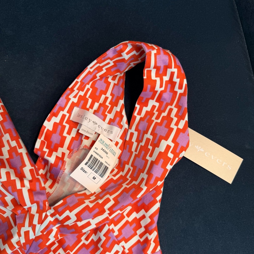 Lesley Evers Orange and Purple Patterned Dress - Picture 2 of 5
